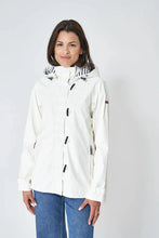 Load image into Gallery viewer, Raincoat with Striped Lining - White/Navy
