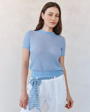 Load image into Gallery viewer, Short Sleeve Sweater Top - Soft Blue