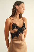 Load image into Gallery viewer, Emily Lace Satin Slip Dress