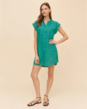Load image into Gallery viewer, Cap Sleeve Henley Dress - Aqua Green