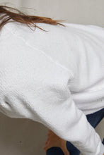 Load image into Gallery viewer, Ziggy Reverse Fleece Crew - White