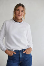 Load image into Gallery viewer, Ziggy Reverse Fleece Crew - White