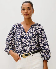 Load image into Gallery viewer, Vasia Top - Navy Vines
