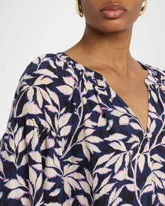 Vasia Top - Navy Vines