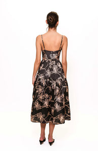 Atherton Dress - Black Vining Buds