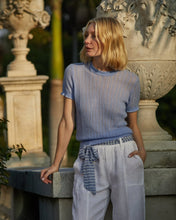 Load image into Gallery viewer, Short Sleeve Sweater Top - Soft Blue
