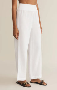 Cassidy Full Length Gauze Pant - White