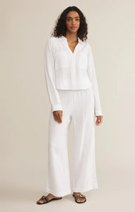 Cassidy Full Length Gauze Pant - White