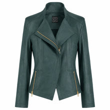 Load image into Gallery viewer, Liquid Leather Knit Jacket - Hunter Green
