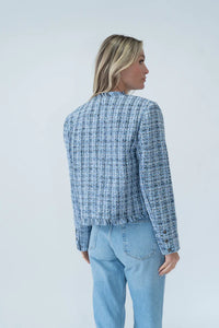 Collins Frayed Tweed Blazer