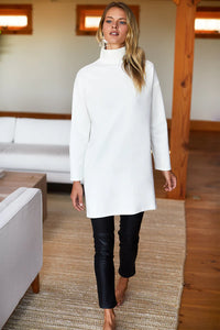 Edie Turtleneck Dress - Ivory