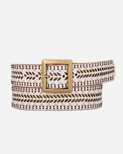 Load image into Gallery viewer, Ezra Studded Leather Belt - Off White
