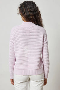 Pointelle Half Zip Sweater - Freesia