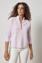 Load image into Gallery viewer, Pointelle Half Zip Sweater - Freesia
