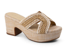 Load image into Gallery viewer, Gen Tan Raffia Sandal
