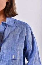 Load image into Gallery viewer, Sky Blue Linen Girlfriend Midi
