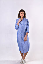 Load image into Gallery viewer, Sky Blue Linen Girlfriend Midi

