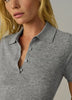Short Sleeve Polo Sweater - Heather Grey