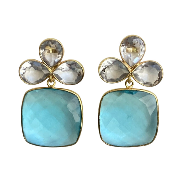 Delleny Earrings - Aqua Quartz