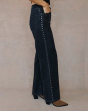 Load image into Gallery viewer, Anya Studded Jean - Moon Shadow Wash
