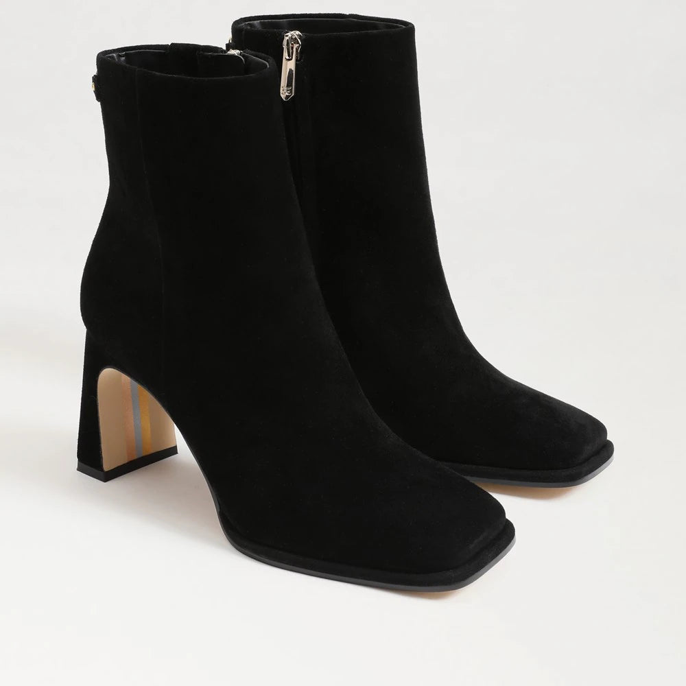 Irie Square Toe Ankle Bootie - Black Suede