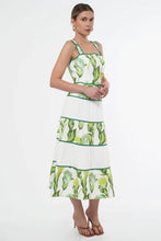 Load image into Gallery viewer, Lisha Tiered Blocked Embroidered Midi Dress
