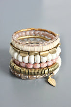 Load image into Gallery viewer, Mauve &amp; White Wrap Bracelet
