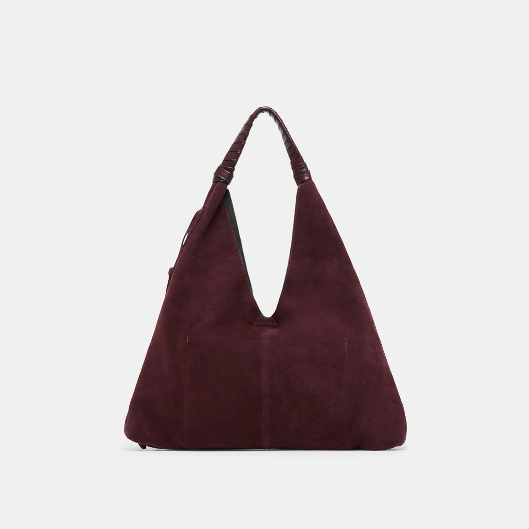 Merrick Tote - Burgundy Suede