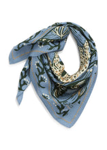 Load image into Gallery viewer, Nature Walk Silk Bandana - Denim Blue
