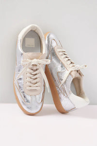 Notice Sneaker - Silver Distressed Leather