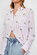 Load image into Gallery viewer, Charlie Shirt - Pink Palm Stripe
