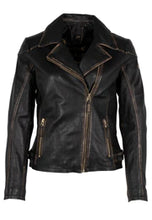 Load image into Gallery viewer, Peggie Leather Jacket - Black/Beige
