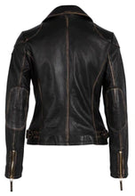 Load image into Gallery viewer, Peggie Leather Jacket - Black/Beige
