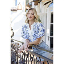 Load image into Gallery viewer, Puff Sleeve Floral Embroidery Top
