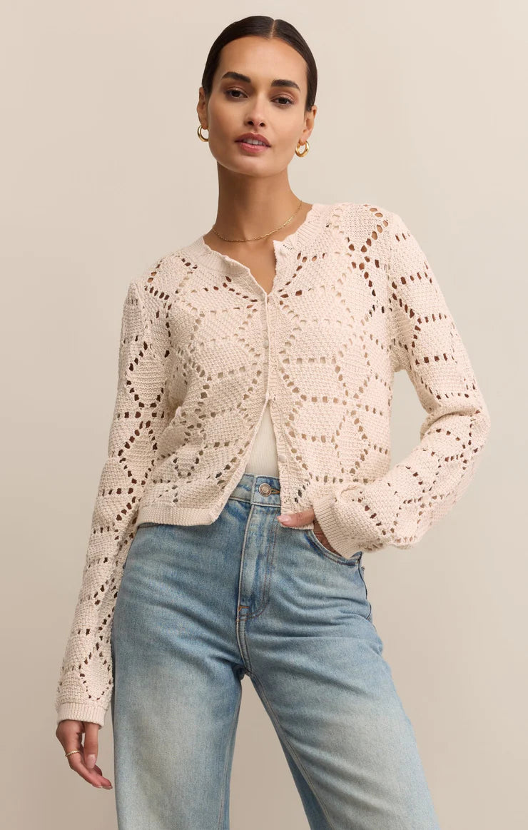 Rosalyn Sweater Cardigan - Crystal