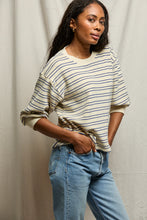 Load image into Gallery viewer, Roxy Stripe Terry Loop Sweatshirt - Cobalt
