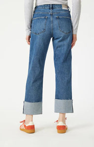 Savannah Cuffed Straight Leg Jean - Shaded Classic Blue