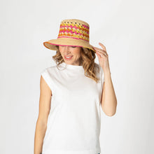 Load image into Gallery viewer, Viviana Crochet Braided Raffia Bucket Hat
