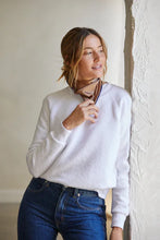 Load image into Gallery viewer, Ziggy Reverse Fleece Crew - White
