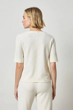 Load image into Gallery viewer, Zippered Elbow Sleeve Crewneck - Ecru
