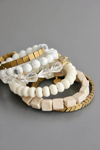 White & Gold Color Wrap Bracelet