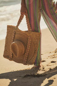 Chapeu Tote - Natural/Pink