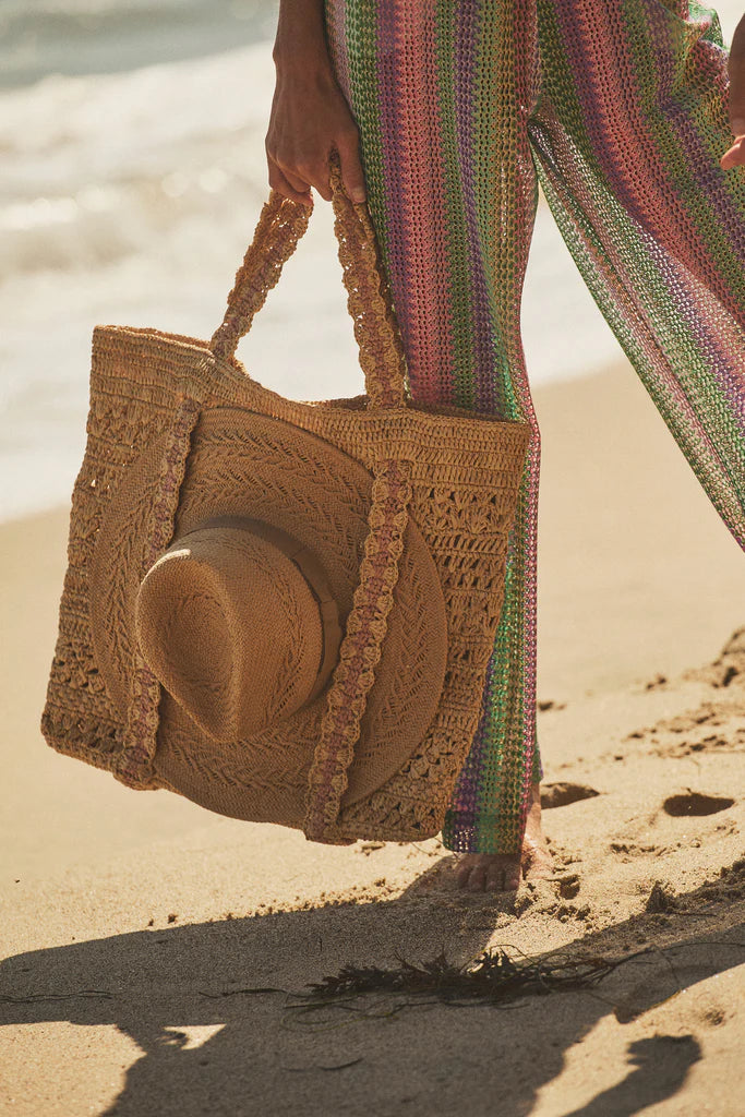 Chapeu Tote - Natural/Pink