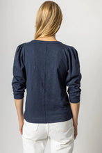 Load image into Gallery viewer, 3/4 Sleeve Button U-Neck - Navy

